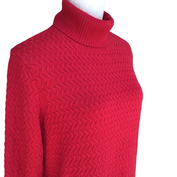 Lands' End Vibrant Red Cowl Neck Sweater - Picture 7 of 10